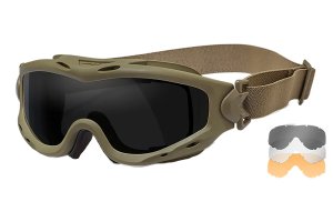 Wiley X Spear SP293T Goggles Smoke Gray/Clear/Light Rust Lens Tan Frame