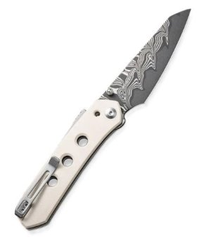 CIVIVI KNIFE VISION FG 3" IVORY DAMASCUS BLADE CLAM