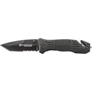 Smith & Wesson SWFR2S Folding Knife 3.3 In Black Stainless Tanto Blade
