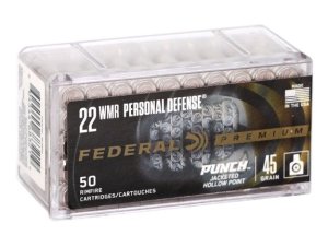 Federal PD22WMR1 Punch 22 WMR 45gr JHP 50 Rounds Nickel Plated