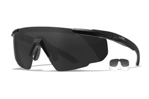 Wiley X 315 Saber Advanced Smoke Gray Clear Lens Polycarbonate Black Frame