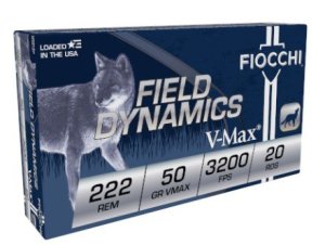 222 Rem 50 Grain 20 Rds Fiocchi Ammo