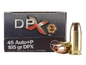 Corbon DPX45185/20 .45 ACP 185gr DPX 1075fps Handgun Ammo 20/Box