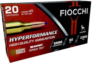 Fiocchi 6CMTT 6mm Creedmoor 80gr Barnes Tipped TSX 20/Box