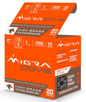Migra Ammunitions M20LF7.59 20Gauge 2.75In 1oz 7.5/9Shot 25ct