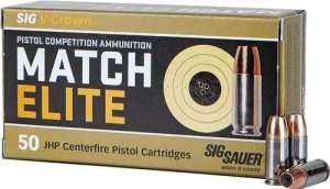 Sig Sauer Match Elite 9mm 147Gr JHP 50rd Box Ammo E9MMA3-COMP-50