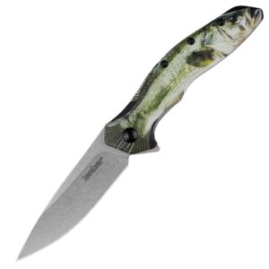 Kershaw Shoreline Bass 3in Drop Point Folding Knife Green