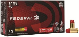 Federal AE40SJAP1 40 S&W 205 Grain 4 in Total Synthetic Jacket 50 Rounds