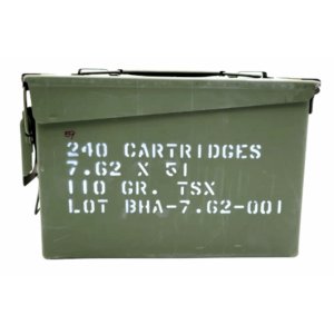 Black Hills 7.62x51mm 110 Grain Barnes TSX Ammo in Ammo Can, 240 Rounds