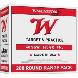 Winchester USA40W 40 S&W Full Metal Jacket 165 Grain 200 Rounds