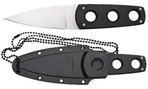 Cold Steel 11SDT Secret Edge 3.50" Fixed Plain Spear Point Japanese AUS-8A SS Blade/ Black Griv-Ex Handle