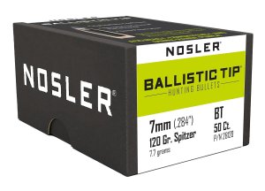 Nosler Ballistic Tip Hunting 28120 7mm .284 120 GR Spitzer 50 Box