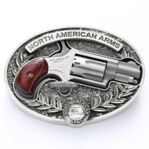 NAA Mini Revolver Belt Buckle 22LR 1.13In 1Rd Oval Ornate