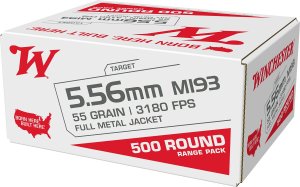 Winchester WM193 5.56mm 55 Grain Full Metal Jacket 500 Rounds
