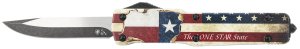 Templar MZTX321 Weighted OTF Knife 3.16" D2 Blade Red/White/Blue Handle