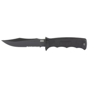 SOG Seal Pup Elite 4.85 In TiCN AUS-8A GRN Handle Sheath