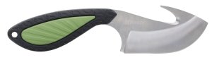 Schrade Isolate Ultimate Guthook Knife 3 In AUS-10 Black/Green TPR