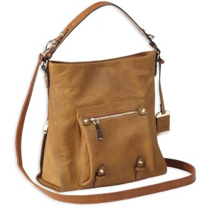 Bulldog BDP054 Concealed Carry Hobo Anna Purse with Holster Cognac Leather