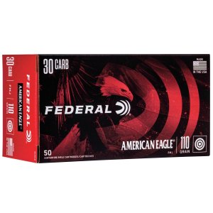 Federal American Eagle AE30CB .30 Carbine 110 Grain FMJ 1990 fps 50 Rounds