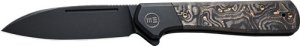 WE Knife Soothsayer 3.48In Black Titanium/Black Stoash Folding Flipper