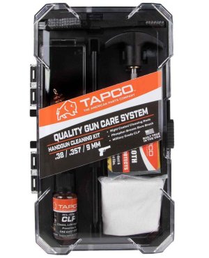 Tapco TAP22080 Handgun Cleaning Kit Complete .38/.357/9mm Black