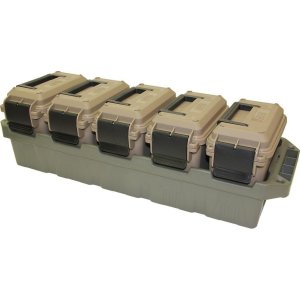 MTM 5-Can Ammo Crate Mini Cans, Gray, Made in USA