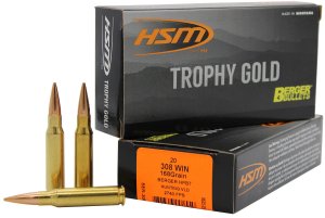 HSM Ammunition Trophy Gold 308 Winchester 168Gr BTHP 20rd