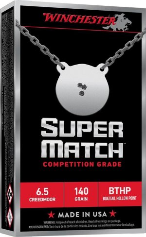 WIN SUPER MATCH 6.5CREED 140GR BTHP 20/10