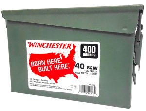 Winchester Ammo WW40C USA Target 40 S&W 165 gr Full Metal Jacket Truncated-Cone (TCFMJ) 400 Per Box/ 2 Cs
