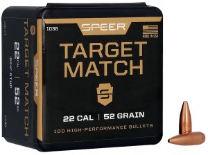 Speer 1036 .224 52gr HPBT Match Bullets 100ct