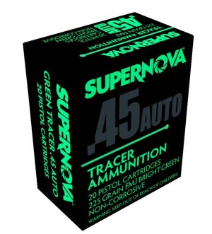 Supernova PMSN45ACG .45 ACP 225gr Green Tracer FMJ Ammo 20 Rounds