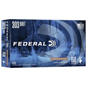 Federal Power-Shok Rifle Ammo .303 British 150 gr SP 2690 fps - 20/box