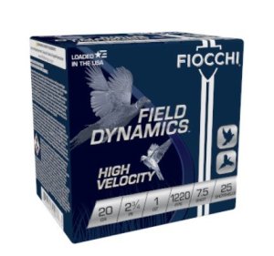 Fiocchi Hi Velocity 20 Gauge 2.75in #7.5 25 Round Box Ammo (20HV75)