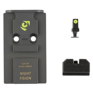 Night Fision Optic Plate + Backup Sight Combo Yellow Front