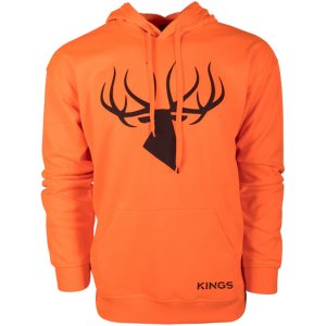 Kings Camo KBZ415-BZ/DS-L Lightweight Poly Hoodie Blaze Orange Large