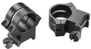 Weaver 49049 Quad Lock Rings 1 in Extra High Matte Black Aluminum