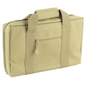 NcSTAR Discreet Nylon Pistol Case Tan Two Padded Compartments