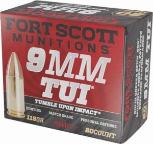 Fort Scott 9MM115SCV TUI 9mm 115gr Solid Copper Ammo 20 Rounds