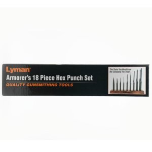 Lyman 7031276 Armorer's 18-Piece Hex Punch Set with Walnut Stand