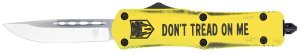 CobraTec Knives FS-3 MDTOMFS3DNS 3 In D2 OTF Yellow Cerakote Handle