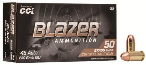 CCI Blazer Brass 5230 45 ACP 230 gr Full Metal Jacket (FMJ) 50 Box