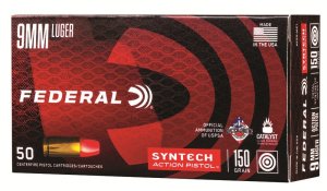 Federal AE9SJAP1 9mm Luger 150gr Total Synthetic Jacket 4in 50rd