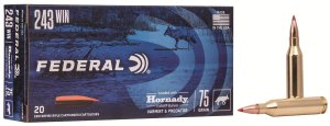 Federal V243VM75 .243 Win 75gr V-Max 20-Round Varmint & Predator Ammo