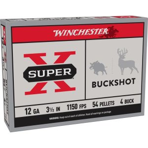 Winchester Ammo XB12L4 Super X 12 Gauge 3.50" 54 Pellets 4 Buck Shot 5 Per Box/50 Cs