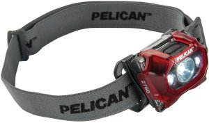 Pelican 2760C Headlamp LED 42-289 Lumens AAA Polymer Red