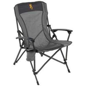 Browning Fireside Gold Buckmark Chair Charcoal Gray Steel 300 Pounds