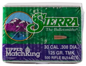 Sierra 7725C .30 Caliber 125 Grain Bullet 500 Count Tipped MatchKing