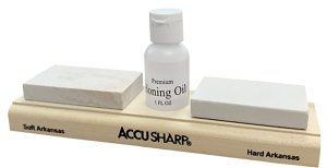 AccuSharp 023C Whetstone Kit Natural Arkansas 3 in Fine Coarse Stones