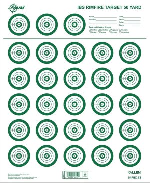 Allen Company EZ-Aim IBS Rimfire Target 14x17 Green/White 25 Pack
