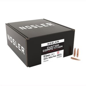 Nosler Custom Competition 6.5mm Hollow Point Boat Tail Bullets - 140 Grain, 1000 Quantity, 0.529 BC